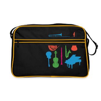 Musikinstrumente - Retro Tasche - Schwarz/Gold - Vorne
