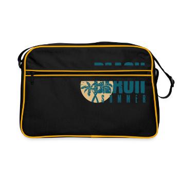 Tee-shirt d'été de plage - Sac Retro - noir/or - Devant