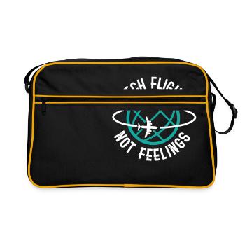 Catch Flights not Feelings - travelling journey - Retro Tasche - Schwarz/Gold - Vorne