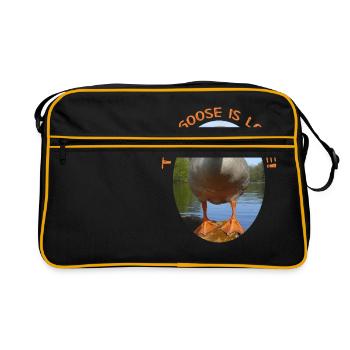 The Goose is loose! - Retro Bag - black/gold - Front