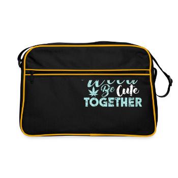 Weed be Cute Together saying love Kiffen Sex - Retro Bag - black/gold - Front