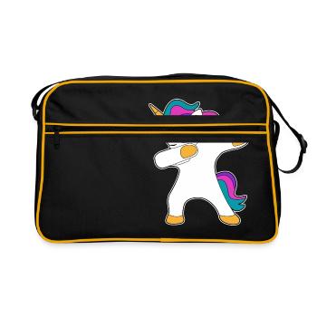 Unicorn dancing party move - Retro Bag - black/gold - Front