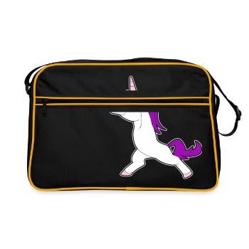 Unicorn chick proudly conceited gift idea - Retro Bag - black/gold - Front