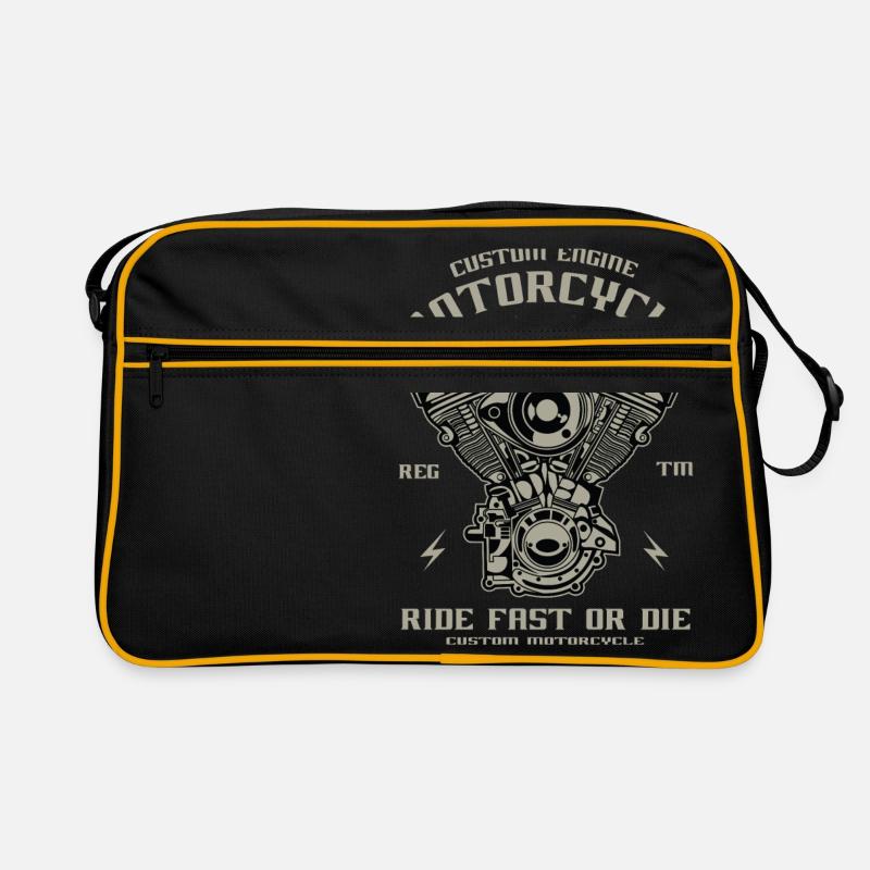 Motorrad Motor Umbau Chopper Custom Engine Retro Tasche