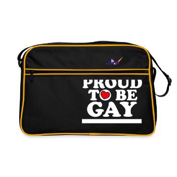 Proud to be gay - Retro Bag - black/gold - Front