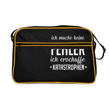 Ich mache keine Fehler ich erschaffe Katastrophen - Retro Tasche - Schwarz/Gold - Vorne