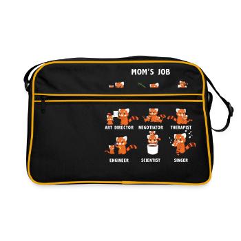 Red Panda - Cat Bear - Mum - Mum - Retro Bag - black/gold - Front