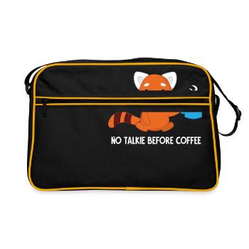 Panda rouge - chat ours - café - moufle du matin - Sac Retro - noir/or - Devant