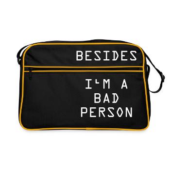 Ugly personne cadeau de mauvaise personne laid - Sac Retro - noir/or - Devant