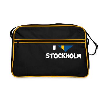 Stockholm - Retro Tasche - Schwarz/Gold - Vorne