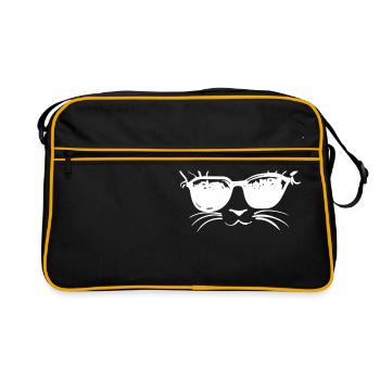 Cool Cat lunettes de soleil chat chat ami chat - Sac Retro - noir/or - Devant