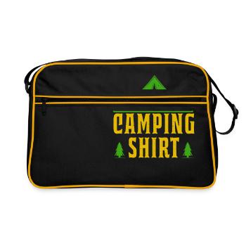 Shirt Camping Camper Camping Gift - Retro Bag - black/gold - Front