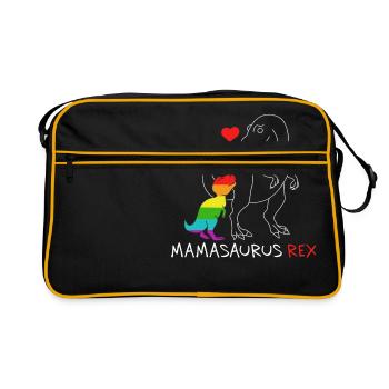 Mamasaurus Rex | Mother | New Mom Rainbow queer - Retro Bag - black/gold - Front