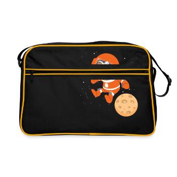 Space Astronaut Dinosaur - Retro Bag - black/gold - Front