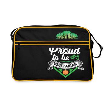 Proud to be vegetarian - Retro Bag - black/gold - Front
