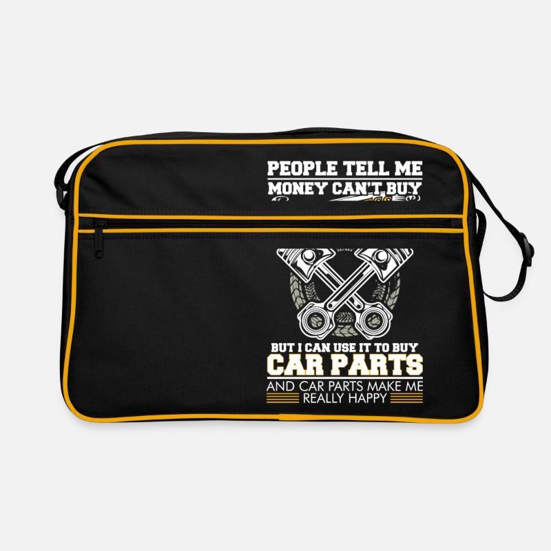 Car is Happiness - Retro Tasche - Schwarz/Gold