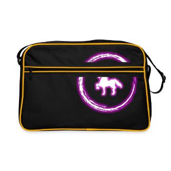 Glow Circle Pink Licorne au néon effet lumineux rétro - Sac Retro - noir/or - Devant