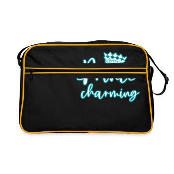 Glow Prince charmant T-Shirt Glowing Couronne néon - Sac Retro - noir/or - Devant
