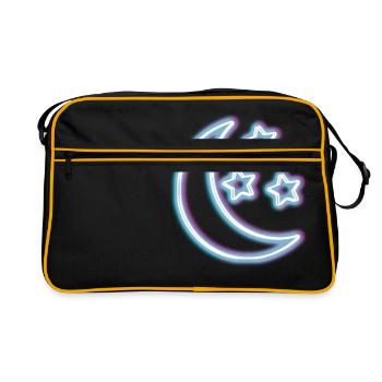 T-shirt néon Glow Moon Effet lumineux demi-lune - Sac Retro - noir/or - Devant