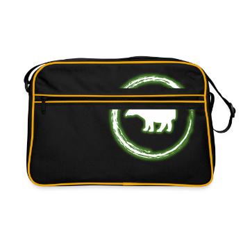Glow Circle vert Tapir néon lumineux effet rétro - Sac Retro - noir/or - Devant