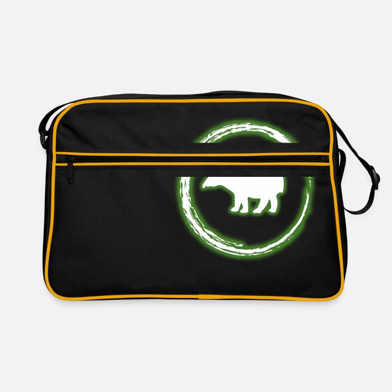 Glow Circle Green Tapir Neon Glowing Effect Retro Retro Bag