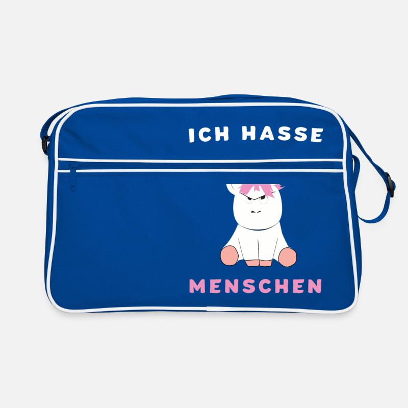Ich Hasse Menschen Einhorn Geschenk Retro Tasche