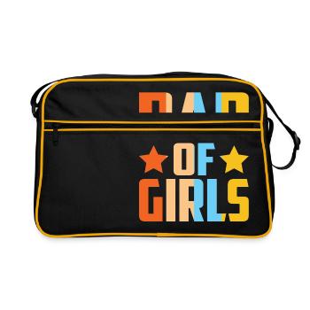Papa de filles cadeau Papa de filles chemise - Sac Retro - noir/or - Devant