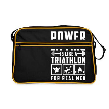 Power Lifting est comme un cadeau de chemise Triathlon - Sac Retro - noir/or - Devant
