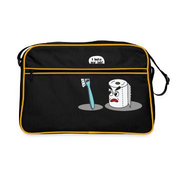 Drôle dire que je déteste ma brosse à dents professionnelle - Sac Retro - noir/or - Devant