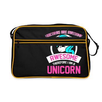 Unicorns Are Awesome I Am Awesome I Am Unicorn - Retro Bag - black/gold - Front