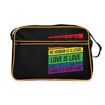 Témoignages Droits Amour Droits des femmes Cadeau - Sac Retro - noir/or - Devant