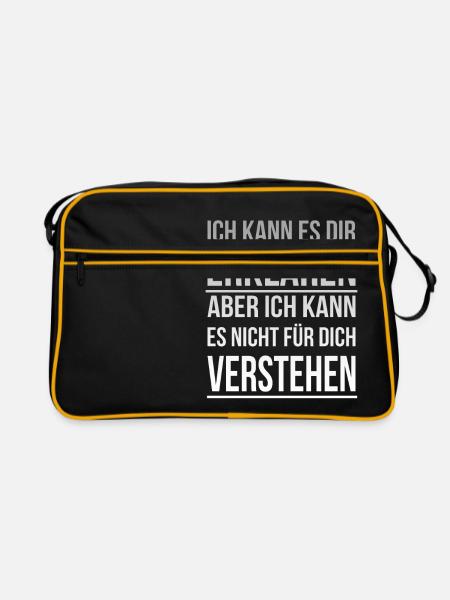 Ich kann es Erklären - Retro Tasche - Schwarz/Gold