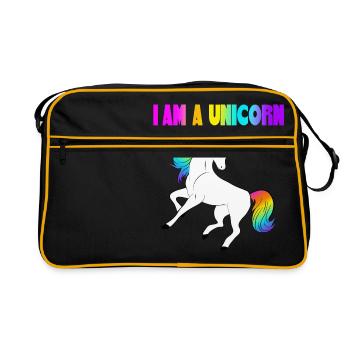 Je suis une licorne - je suis une licorne - Sac Retro - noir/or - Devant