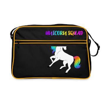 Unicorn Squad - Retro Tasche - Schwarz/Gold - Vorne