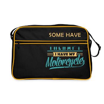 Motorcycle saying Cross Cruiser Racer - Retro Bag - black/gold - Front