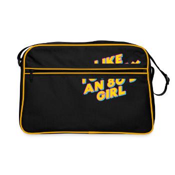 Cool 80s Girl Shirt Retro Nostalgic Eighties Party - Retro Bag - black/gold - Front
