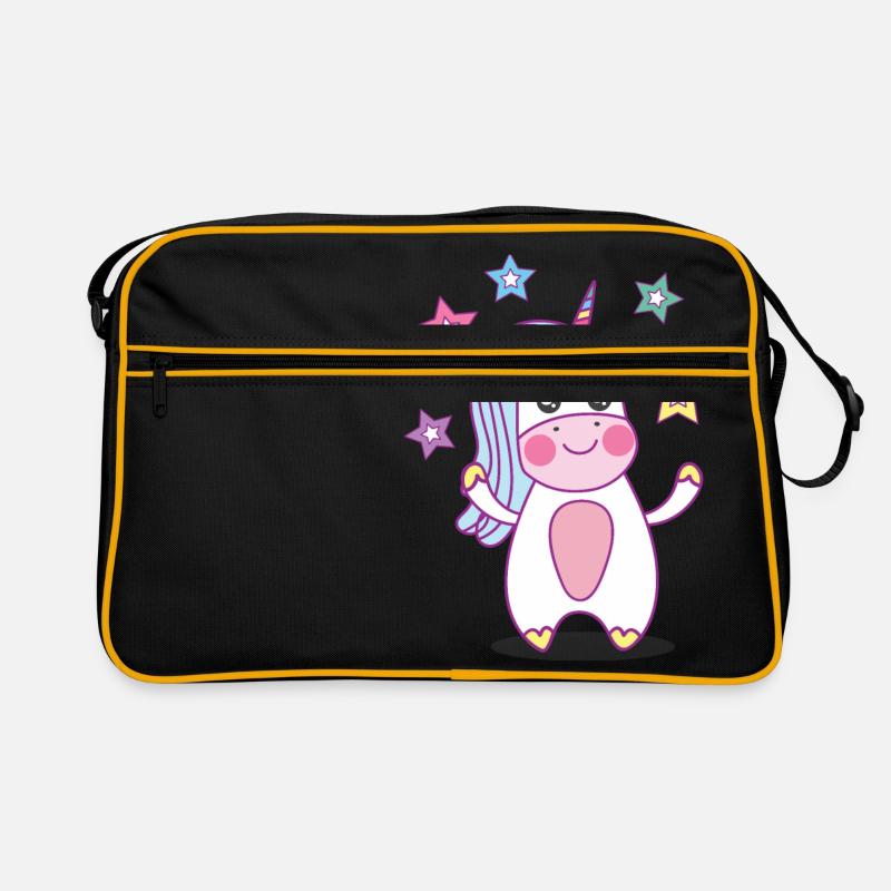Petite Licorne - Bébé Licorne - Sac Retro - noir/or