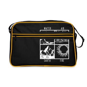 Water Air Earth Fire 4 Elements Shirt Gift - Retro Bag - black/gold - Front