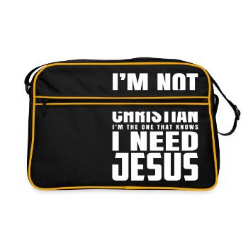 Je ne suis pas ce chrétien parfait J'ai besoin de Jésus Chemise - Sac Retro - noir/or - Devant