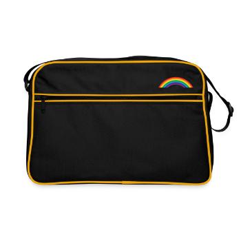 Chemise arc-en-cadeau T-shirt poche poitrine - Sac Retro - noir/or - Devant