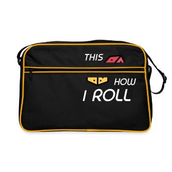 RPG Dice RPG jeu de société Nerd cadeau - Sac Retro - noir/or - Devant