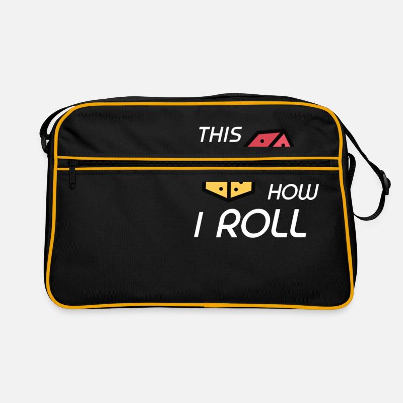 Rollenspiel Würfel RPG Brettspiel Nerd Geschenk - Retro Tasche - Schwarz/Gold