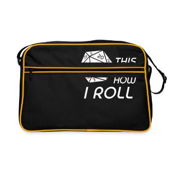 RPG Dice RPG jeu de société Nerd cadeau - Sac Retro - noir/or - Devant