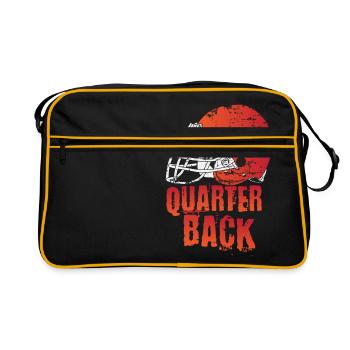 Quarterback American Football Gift Touchdown - Retro Bag - black/gold - Front