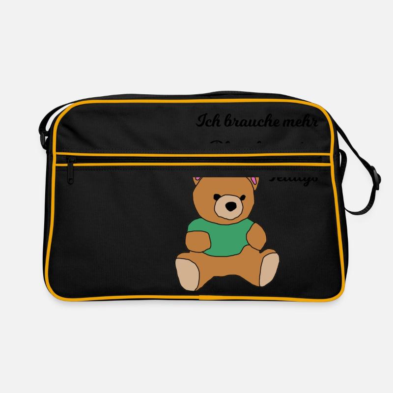Teddybär - Retro Tasche - Schwarz/Gold