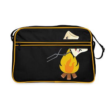 Marshmallows over the campfire/scouts - Retro Bag - black/gold - Front