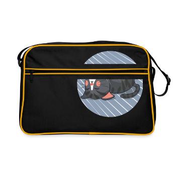 Sleeping cat - Retro Bag - black/gold - Front