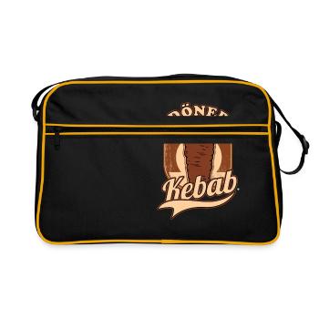 I love Döner / Ich liebe Döner - Retro Tasche - Schwarz/Gold - Vorne