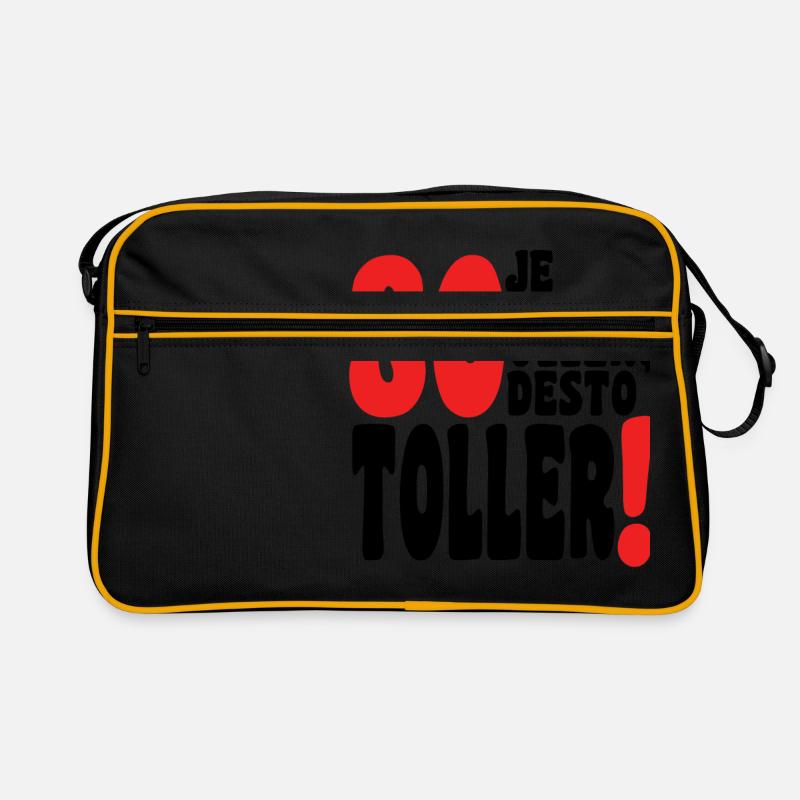 80 Je Oller Desto Toller - Retro Tasche - Schwarz/Gold