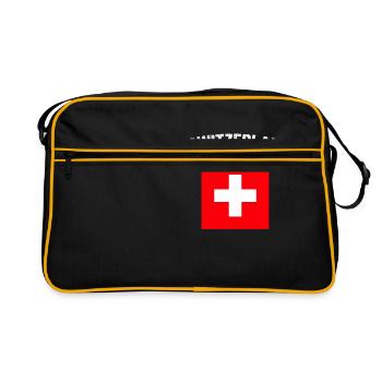 Suisse Suisse Drapeau Suisse Croix Cadeau - Sac Retro - noir/or - Devant